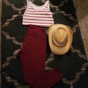 Burgundy Soft Knit Color Jegging L 12-14
